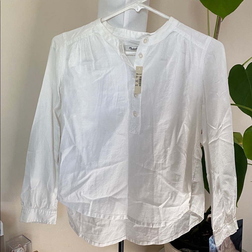 Madewell Cotton Poplin Button Up Blouse